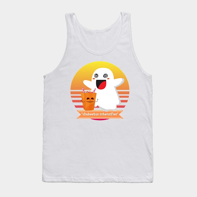 Halloween Cute Ghost Diabeetus Intensifies Funny Costume for Diabetics Tank Top by nathalieaynie